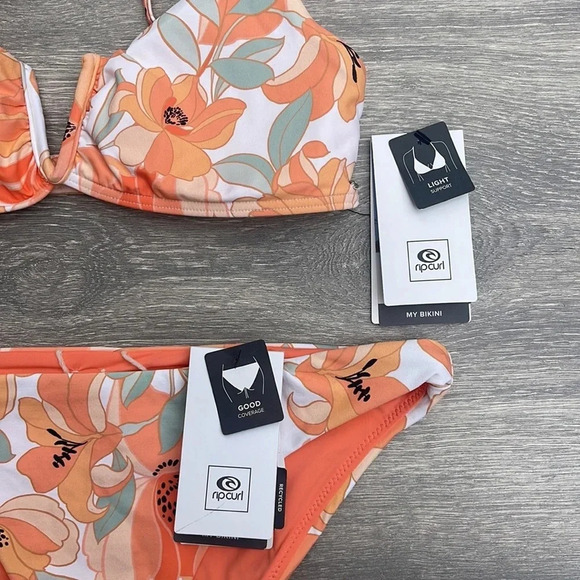 Rip Curl Papaya Punch V Wire Bikini Top & Good Coverage Bottoms, white - Picture 15 of 15